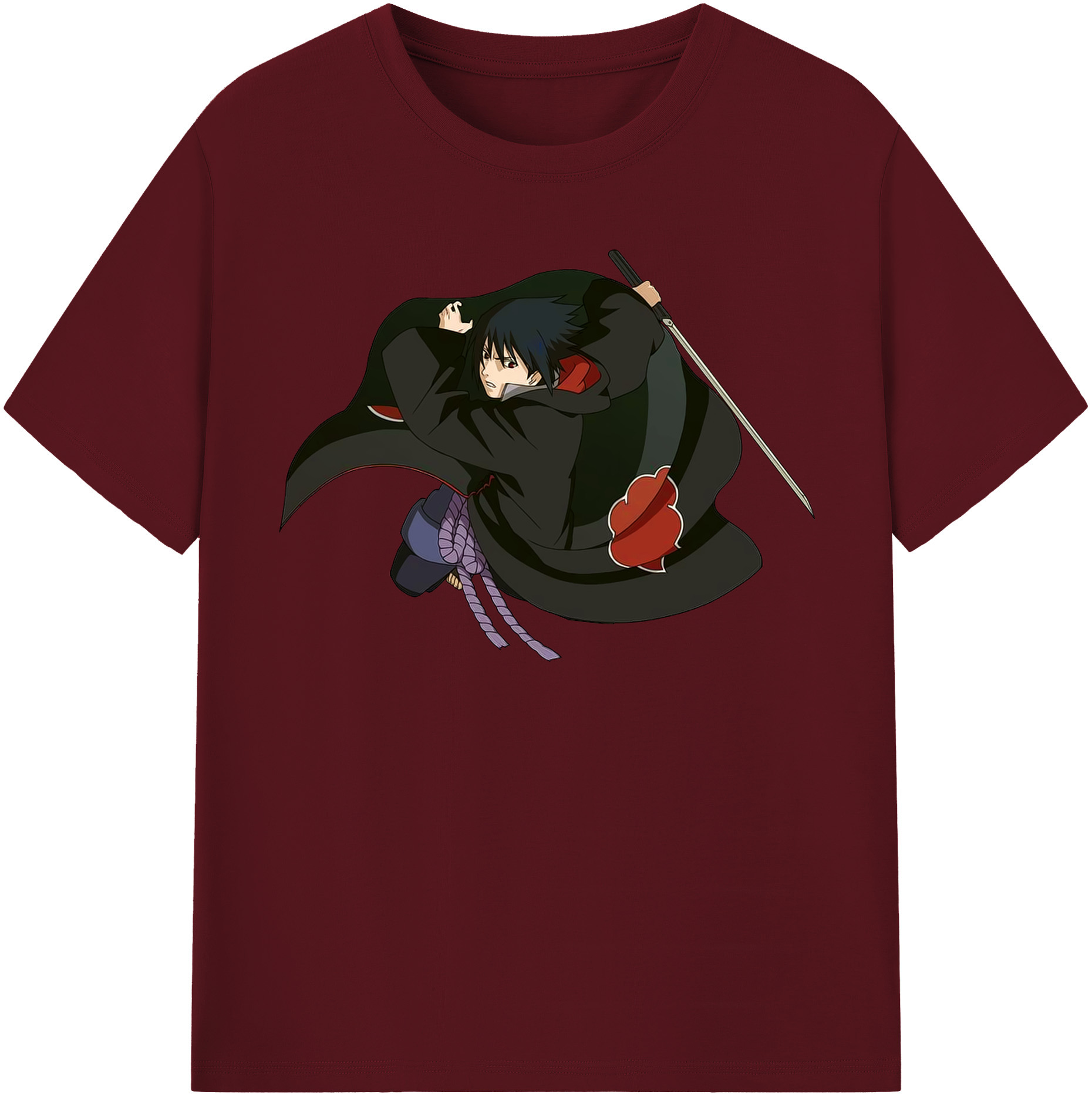 （画像用） NARUTO -ナルト- うちは サスケ Uchiha Sasuke 綿100％半袖Tシャツ（フロントプリント）